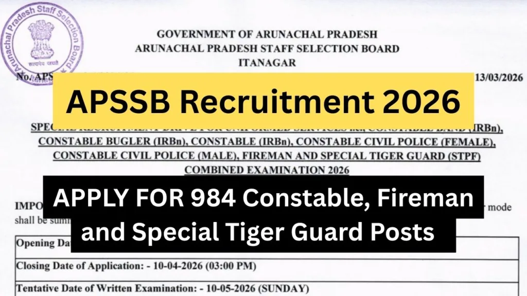 APSSB Recruitment 2026