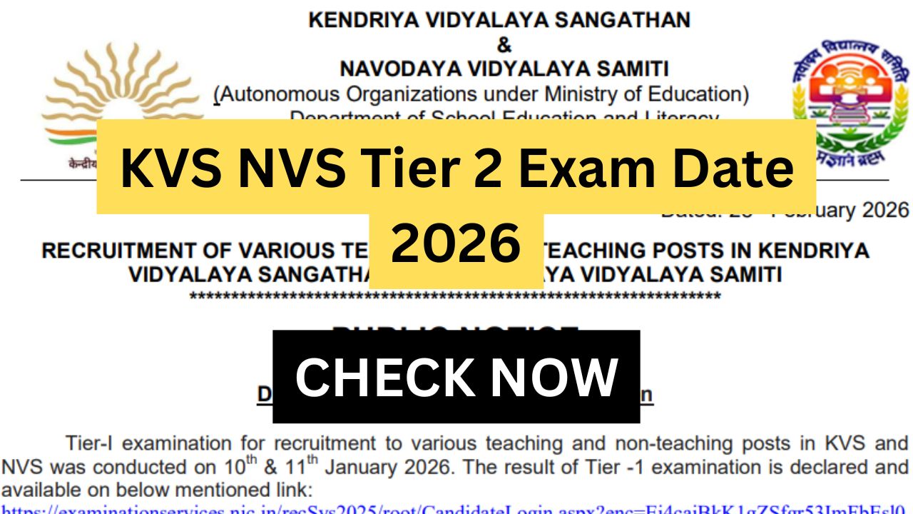 KVS NVS Tier 2 Exam Date 2026