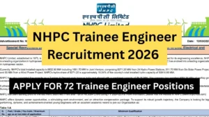 NHPC Trainee Engineer Recruitment 2026