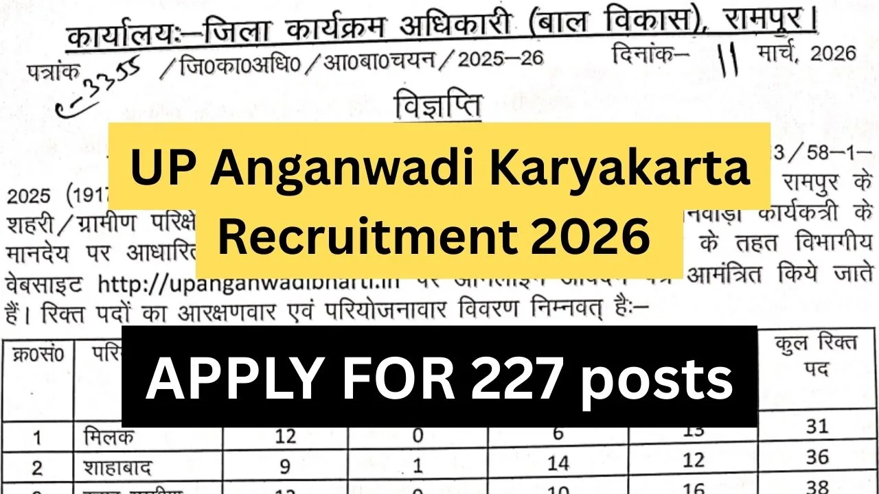 UP Anganwadi Karyakarta Recruitment 2026