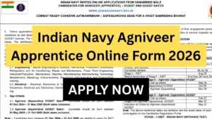 Indian Navy Agniveer Apprentice Online Form 2026