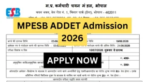 MPESB ADDET Admission 2026